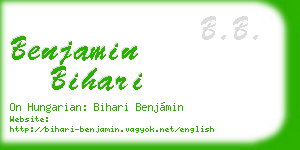 benjamin bihari business card